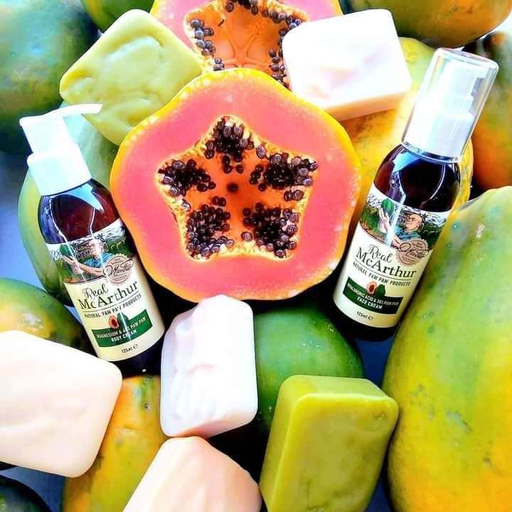 Real McArthur paw paw products — paw paw cream, pawpaw cream, magnesium cream, hand cream, body cream, face cream, moisturiser for dry skin, vegan skincare and natural handmade paw paw soap, made in Australia